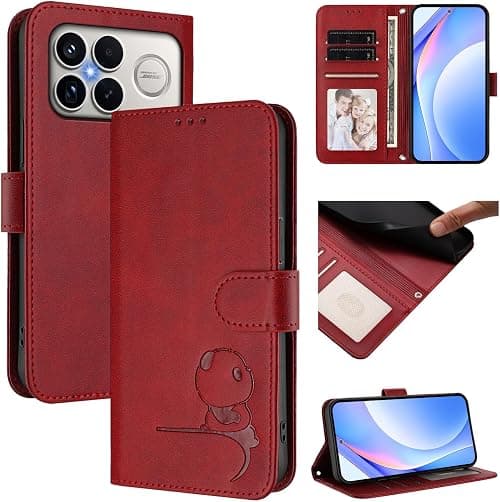Phone Cover Compatible with Xiaomi Poco F8 Ultra 5G,Compatible with Redmi K90 Pro Max 5G Lanyard【Card Slot Wallet】【Flip Stand】【Magnetic Clasp】Case Red على Amazon.ae - متتبع الأسعار