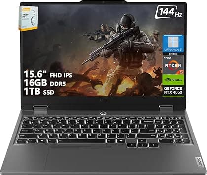 Lenovo LOQ Gaming Laptop | 15.6" FHD IPS 144Hz (100% sRGB G-SYNC) | AMD Ryzen 5 7235HS | 16GB DDR5 1TB SSD | NVIDIA GeForce RTX 4050 6GB | Backlit Wi-Fi 6 Privacy Camera Win11 Pro w/DLCA Accessory على Amazon.ae - متتبع الأسعار