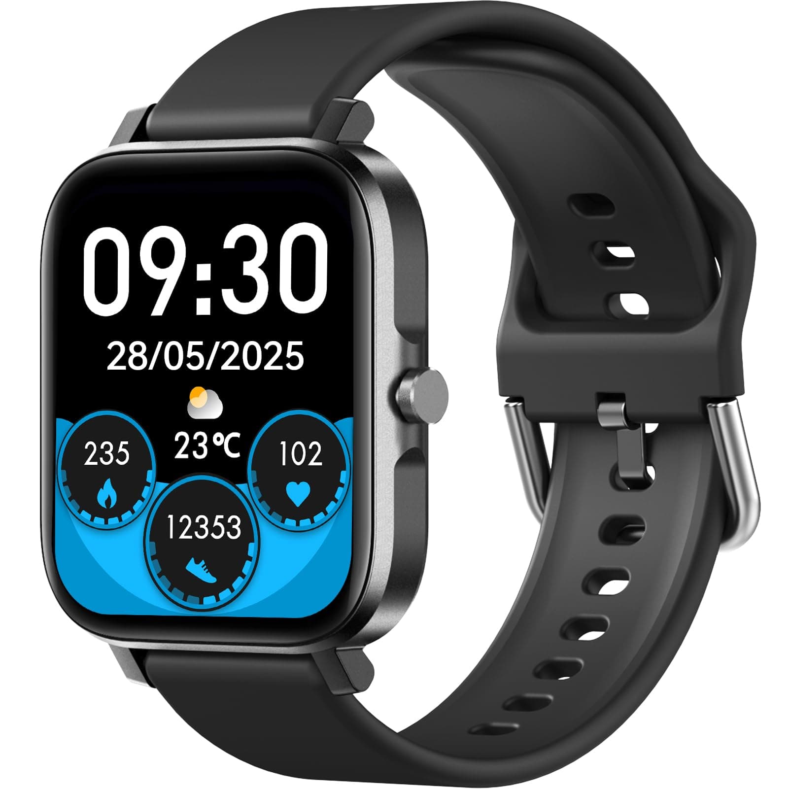 Smart Watch for Men Women, 1.83" Touch Screen Fitness Tracker Watch with SpO2/Heart Rate/Sleep/Stress Monitor, IP68 Step Counter Watch, 120+ Sports Modes, Compatible with Android iOS (Black) on Amazon.ae - Price Tracker