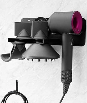 Metal Hair Dryer Holder for Dyson Supersonic, Black, 5 Nozzle Storage, Wall Mount, Bathroom & Salon on Amazon.ae - Price Tracker