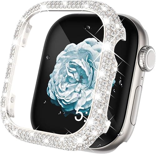 Surace Metal Case Compatible with Apple Watch Series 11 Series 10 42mm, Full Bling Crystal Diamond Metal Face Cover Protective Case Bumper for iWatch Series 10 Series 11 42mm, Starlight على Amazon.ae - متتبع الأسعار