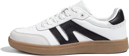 LUCKY STEP Women Classic Retro Gum Sole Fashion Sneakers Casual Tennis Skate Shoe Genuine Leather Walking Footwear Anti Slip Trainers on Amazon.ae - Price Tracker