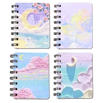 A7 Pocket Notebook, 4 Pack Mini Size Wirebound Blank Spiral Note Books, Soft Cover, Portable Sketch Book, 160 Pages / 80 Sheets, 80GSM, Back to School Gift (4.1x3.1 inch, Starry Night Theme) on Amazon.ae - Price Tracker
