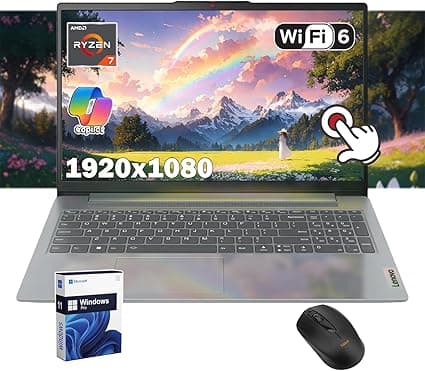 Lenovo IdeaPad Slim 3 Business Laptop, 15.6" FHD IPS Touchscreen, Copilot AI PC, 8-Core AMD Ryzen 7 5825U, Wi-Fi 6, Windows 11 Pro, w/Mouse on Amazon.ae - Price Tracker
