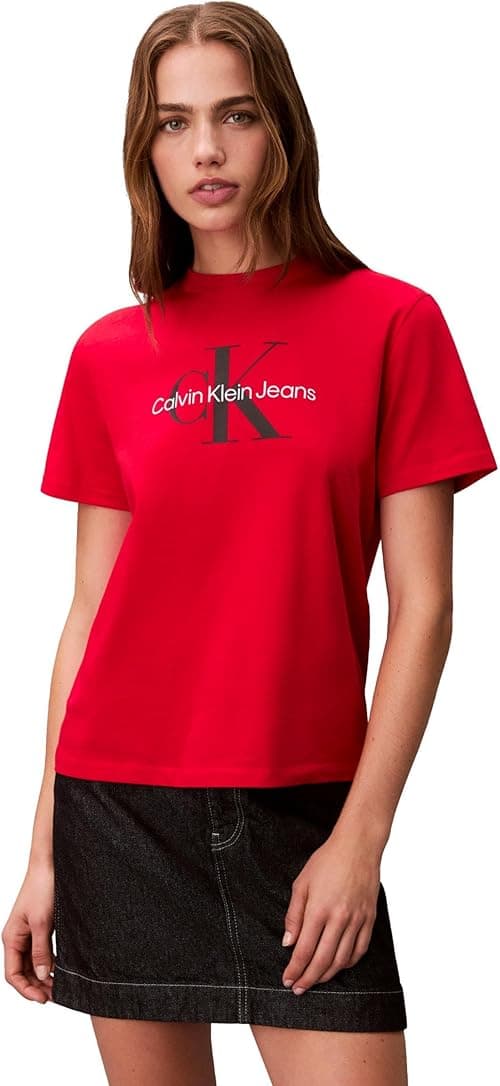 Calvin Klein womens Monogram Logo Crewneck T-shirt Monogram Logo Crewneck T-shirt (pack of 1) on Amazon.ae - Price Tracker