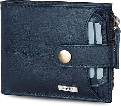 RIGOHILL Doger Navy Nappa Mens Leather Wallet | Leather Wallet for Men | RFID Mens Wallet on Amazon.ae - Price Tracker