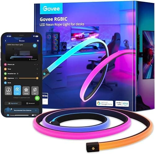Govee RGBIC 3M Neon Rope Gaming Lights, Soft LED Strip for Gaming Desk on Amazon.sa - Price Tracker
