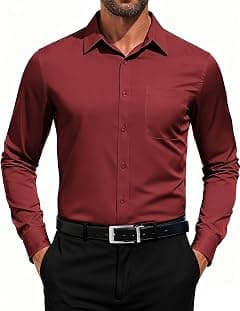 COOFANDY Men's Dress Shirts Long Sleeve Button Down Formal Shirt Regular Fit Solid Business Casual Shirts - Amazon.sa Price Tracker
