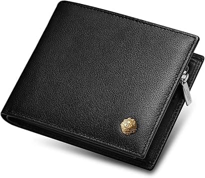 LAORENTOU Genuine Leather Wallets for Men Short Billfold Wallet with Zipper Pocket Mens Clutch Wallet Purses Credit Card Holders Gift for Father Day, 01 Black, ONE SIZE, Casual on Amazon.ae - Price Tracker