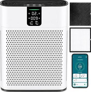Smart Air Purifier for Home, Dual Air Intake H13 HEPA Air Cleaner with Real-Time PM2.5 Display, CADR 300, App Control, Auto & Sleep Mode, for Dust, Pollen, Pet Hair & Odors on Amazon.ae - Price Tracker