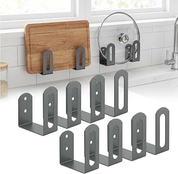 8pcs Pot Lid Organiser Kitchen Chopping Board Holder Self-Adhesive على Amazon.ae - متتبع الأسعار