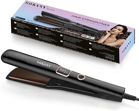 SOKANY Hair Straightener Keratin Ceramic with Thermo Protect Technology, Up to 230° Rapid Warming and Rapid Recovery, Ceramic Coated Plates, 360 Degree Swivel Power Cord,60 min Auto-off Protection - Amazon.sa Price Tracker