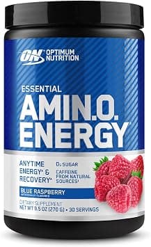 Optimum Nutrition (ON) Amino Energy - Pre Workout With Green Tea, Bcaa, Amino Acids, Keto Friendly, Green Coffee Extract, 0 Grams of Sugar, Anytime Energy Powder - Blue Raspberry, 270 G, 30 Servings on Amazon - Best Deal Finder