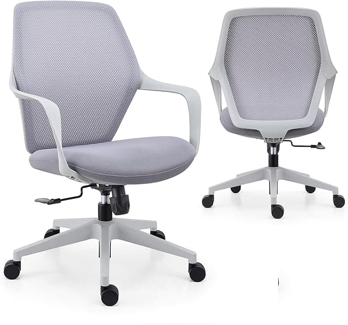 VOFFOV Ergonomic Mesh Office Chair with Ergonomic 10-15° Angled Armrests, High-Resilience Cushion and 360° Swivel Base, Comfortable Computer Chair for Home Office, Grey on Amazon.ae - Price Tracker
