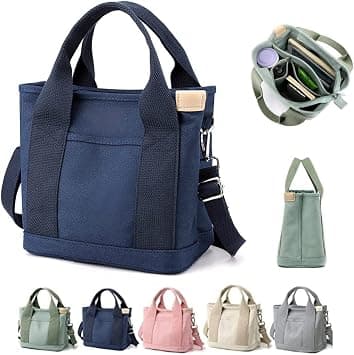 Large Capacity Multi-Pocket Handbag Canvas Japanese Handmade Tote Crossbody Bag Shoulder Purse for Work Daily Travel (Blue) on Amazon.ae - Price Tracker