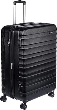 Amazon Basics Hardside Spinner Luggage- 28 inch (71cm), Material: ABS, Black on Amazon.sa - Price Tracker
