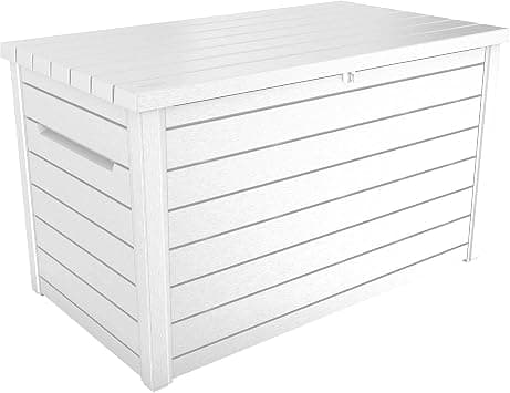 Keter XXL 230 Gallon Large Box Deck Storage Outdoor Patio Container ~ White - متتبع أسعار Amazon.sa