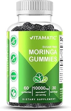 Vitamatic Sugar-Free Moringa Gummies - 10,000 mg Equivalent Per Serving - Complete Green Superfood - 60 Pectin Based Gummies on Amazon.ae - Price Tracker