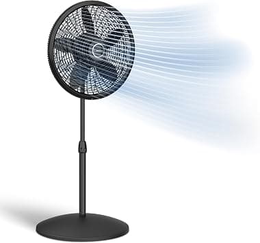 Lasko Pedestal Fan, Oscillating Fan for Bedroom with Adjustable Height and 3 Cooling Speeds, Portable, 18", Black, 1827 on Amazon.ae - Price Tracker