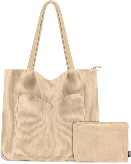 Tote Bag Women's Cord Shopper Bag Women's Large Shoulder Bag Handbag Women with Cosmetic Bags for Shopping Work Travel and School on Amazon.ae - Price Tracker