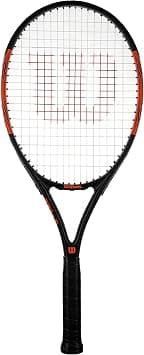wilson Burn Elite 105 Adults Tennis Racket (Available in Grip Sizes 1 to 4) (Grip 3 (4 3/8 inch)), Black, Orange, One Size - متتبع أسعار Amazon.sa
