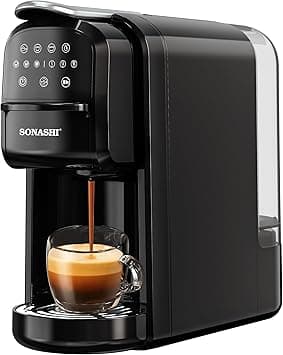 Sonashi SCM-4985 3 in 1 Multi-Capsule Coffee Machine – 1400W Coffee Maker with 700ML Detachable Water Tank, Touch Control Panel, Self-Cleaning Function | Kitchen Tools SCM-4985 Black on Amazon.ae - Price Tracker