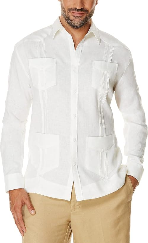 Cubavera Men's 100% Linen Four-Pocket Long Sleeve Button Down Guayabera Shirt (Size Small-5x Big & Tall) on Amazon.sa - Price Tracker