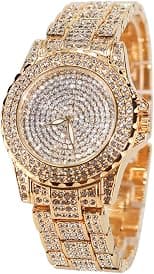 Smalody Round Luxury Women Watch Crystal Rhinestone Diamond Watches Stainless Steel Wristwatch Iced Out Watch with Japan Quartz Movement for Women | Simulated Lab Diamonds - Amazon.ae Price Tracker
