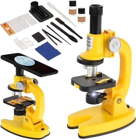 Microscope Kit - 200x 600x 1200x Birthday Gift Science Kits Best Educational Learning Toy Kids Experiment Christmas Ideas Boy Girl Age 8 9 10 11 12 Year DIY Education Set Stem Toys Labs Play on Amazon.ae - Price Tracker