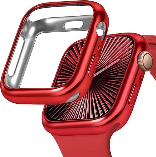 JR.DM 40mm Soft Flexible TPU Case Compatible for Apple Watch Series 6/5/4/SE Touchable Screen Lightweight Anti-Scratch All-Around Protector Thin Guard Shockproof Cover Shiny Bumper for iWatch, Red on Amazon.ae - Price Tracker
