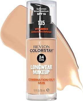 Revlon Liquid Foundation, ColorStay Face Makeup for Combination & Oily Skin, SPF 15, Medium-Full Coverage with Matte Finish, 135 Vanilla, 1 Fl Oz on Amazon.ae - Price Tracker