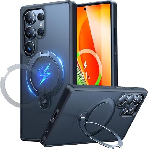 TORRAS 360°Spin Magnetic Stand for Samsung Galaxy S25 Ultra Case, Compatible with Magnetic, Military Grade Shockproof Slim Protective S25 Ultra Case with Kickstand & Ring Holder, Ostand Spin, Black on Amazon.ae - Price Tracker