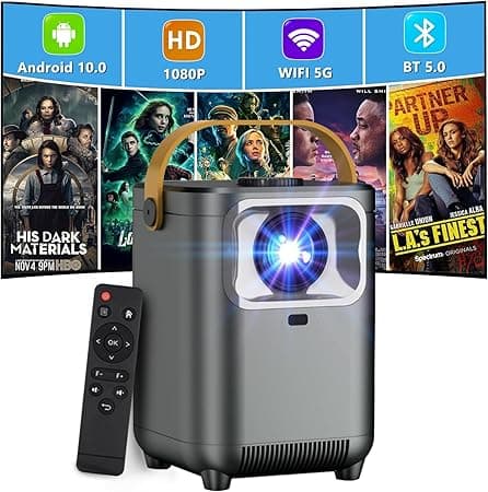 Portable Mini Projector For Home Theater, HD1080P 5G WiFi Bluetooth Projector For Outdoor Movies, 4K Supported, Android TV 10.0, 200" Display جهاز عرض فيديو منزلي Compatible With iOS/Android on Amazon.ae - Price Tracker