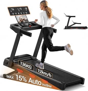 Treadmill with 15% Auto Incline Walking Pad Running Machine 12KM/H 3.0HP on Amazon - Best Deal Finder
