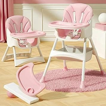 Honelevo Baby Dining Chair Baby Feeding Chair Portable High Chair ,Adjustable Height Foldable Toddler Seat ,safty highchair with Meal Tray,all for your baby (PINK) on Amazon.ae - Price Tracker