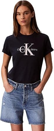 Calvin Klein womens Monogram Logo Crewneck T-shirt Monogram Logo Crewneck T-shirt (pack of 1) on Amazon.ae - Price Tracker