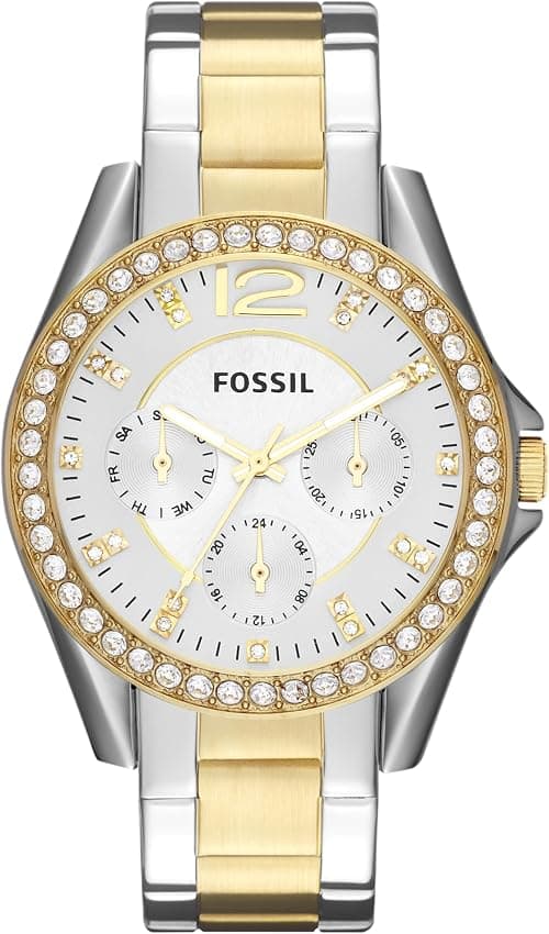 Fossil Riley Women's Watch with Crystal Accents and Stainless Steel Bracelet Band on Amazon - Best Deal Finder