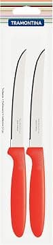 Tramontina Ipanema 2 Pieces Steak Knife Set with Micro Serrated Edge Stainless Steel Blades and Red Polypropylene Handles on Amazon.ae - Price Tracker