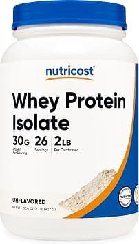 Nutricost Isolate Whey Protein Powder (2 Pound, Unflavored) على Amazon.ae - متتبع الأسعار