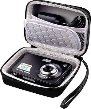 Camera Case for Digital Cameras, Protective Carrying Bag Compatible with CAMKORY, Kodak Pixpro FZ45 FZ55, Canon PowerShot ELPH 180/190, Sony DSC-W800 DSC-W830, Travel Camera Storage Pouch, Black on Amazon.ae - Price Tracker