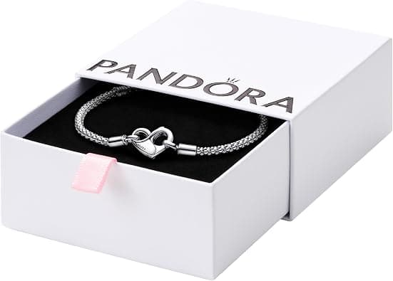 Pandora Women's Studded Chain Sterling Silver Bracelet With Heart Clasp - متتبع أسعار Amazon.sa