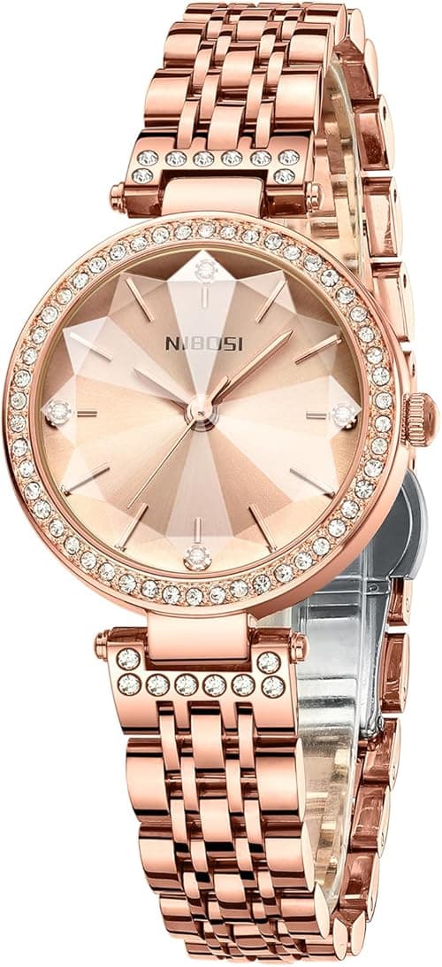 NIBOSI Watches For Women Analog Rose Gold Small Dial Women's Watches for Girls&Miss&Ladies Diamond Studded with Stylish Watches Waterproof on Amazon.ae - Price Tracker