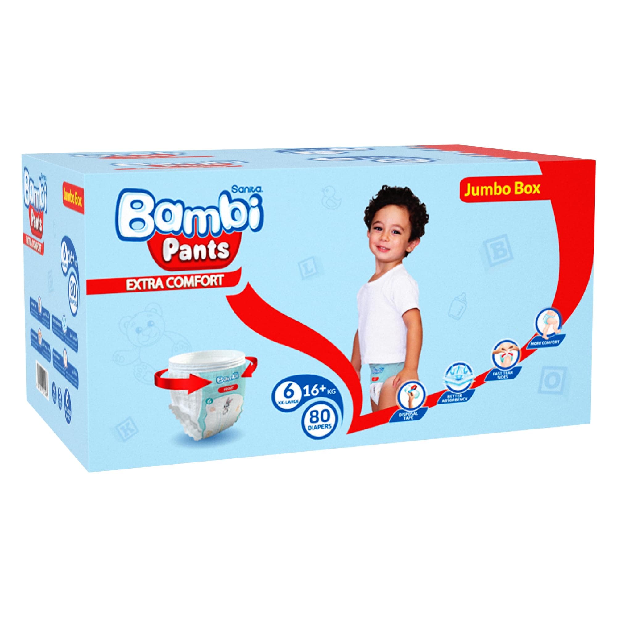Sanita Bambi Pants, Size 6, XXL, Jumbo Box, 80 Diapers on Amazon.ae - Price Tracker