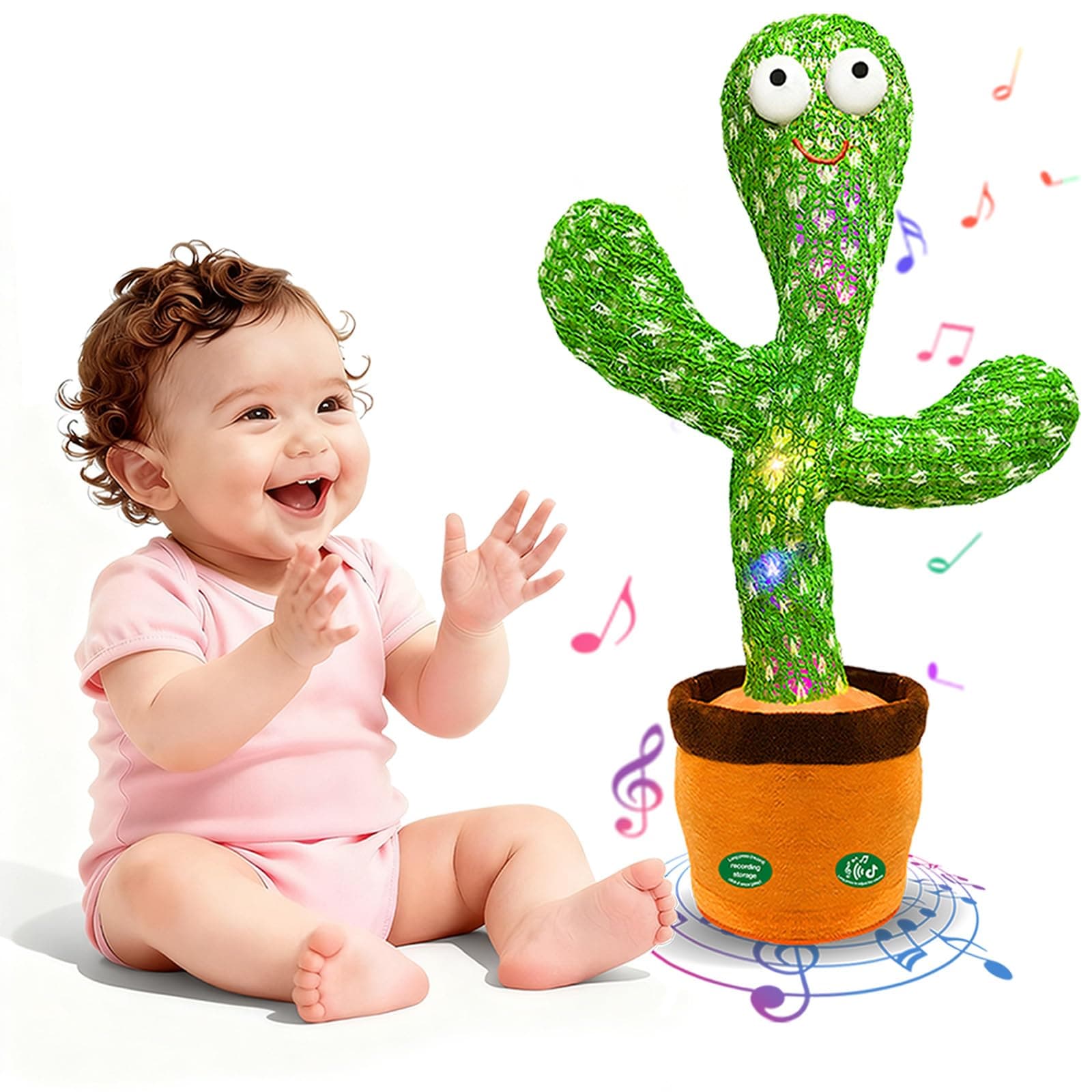 Hunfur Dancing Mimicking Talking Cactus Toy,Funny Gift for Toddler 1 2 3 Year Old Boy Girl,Singing Record Repeat What You Say Light Up Baby Infant Toys 6-12 12-18 Months (Volume Adjustment) on Amazon.ae - Price Tracker
