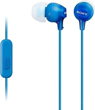 Sony MDR-EX15AP Earphones with Smartphone Mic and Control - Blue - متتبع أسعار Amazon.sa