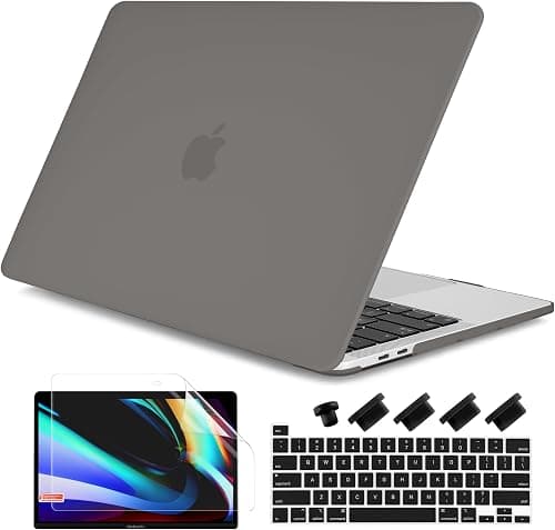 DONGKE for MacBook Pro 13 inch Case 2023 2022 2021 2020 Release Model: A2338 M2/M1 A2289 A2251 with Touch Bar & Touch ID, Frosted Matte Plastic Hard Shell Case & Keyboard Cover, Gray on Amazon.ae - Price Tracker