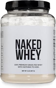 NAKED nutrition Whey 2LB 100% Grass Fed Whey Protein Powder - Only 1 Ingredient, Unflavored Whey Protein, Undenatured, Gluten Free, Soy Free, No GMOs, No Preservatives على Amazon.ae - متتبع الأسعار