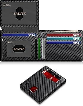 Wallet for Men Slim RFID Blocking Leather Credit Card Holder Wallet for 14 Cards, Bifold Minimalist Thin Wallet with 2 ID Windows & Cash Slot, Front Pockt Carteras Para Hombres, Birthday Gifts for Men on Amazon.ae - Price Tracker