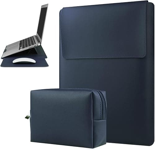 13-14 Inch Leather Laptop Sleeve Case Compatible with MacBook Air Pro Surface Dell XPS Stylish Protective Laptop Bag Slim Durable Cover with Soft Lining Ideal for Office Business Travel Navy Blue on Amazon.ae - Price Tracker