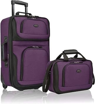 U.S. Traveler Rio Rugged Fabric Expandable Carry-On Luggage Set, Purple, 2-Piece, One Size on Amazon.ae - Price Tracker